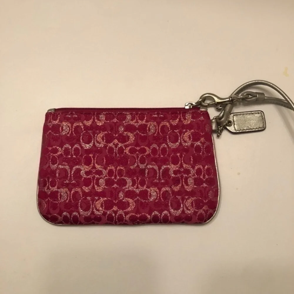 COACH vintage y2k pink silver optic wristlet